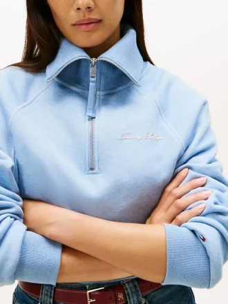 Bluza z polaru interlock z zamkiem do połowy