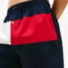 Bokserki z tkaniny z logo w kształcie flagi w stylu colorblock Bokserki z tkaniny z logo w kształcie flagi w stylu colorblock