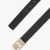 Dwustronny skórzany pasek z klamrą z monogramem Dwustronny skórzany pasek z klamrą z monogramem