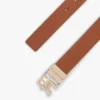 Dwustronny skórzany pasek z klamrą z monogramem