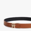 Dwustronny skórzany pasek z klamrą z monogramem
