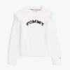 Dzianinowy sweter z cekinami i falbanami Dzianinowy sweter z cekinami i falbanami