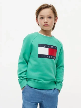 Dziecięca bluza raglanowa z logo Tommy Flag