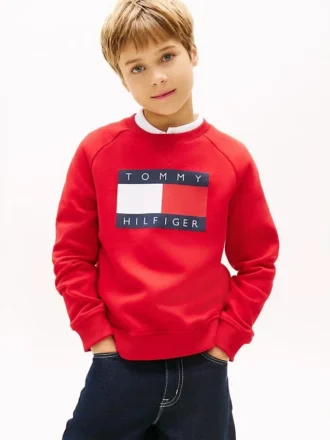 Dziecięca bluza raglanowa z logo Tommy Flag
