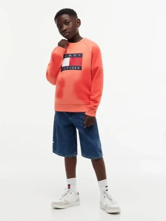 Dziecięca bluza raglanowa z logo Tommy Flag