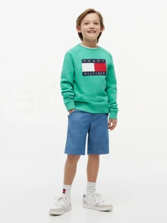 Dziecięca bluza raglanowa z logo Tommy Flag