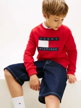 Dziecięca bluza raglanowa z logo Tommy Flag