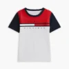 Dziecięca koszulka w paski z flagami w stylu colorblock Dziecięca koszulka w paski z flagami w stylu colorblock
