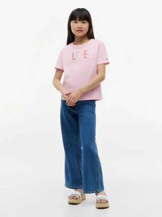 Dziecięca koszulka z cekinowym logo Hilfiger