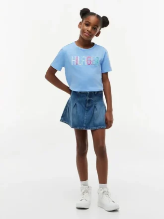 Dziecięca koszulka z cekinowym logo Hilfiger