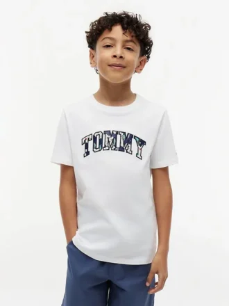 Dziecięca koszulka z kwiatowym logo Tommy