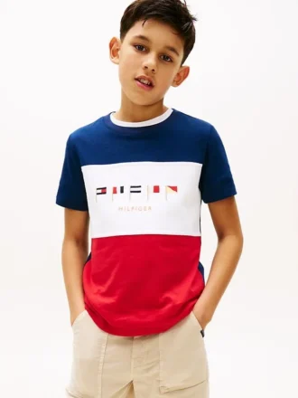 Dziecięca koszulka z logo Multiflag w stylu colorblock Dziecięca koszulka z logo Multiflag w stylu colorblock