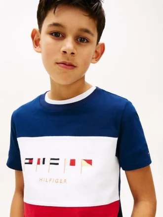 Dziecięca koszulka z logo Multiflag w stylu colorblock Dziecięca koszulka z logo Multiflag w stylu colorblock