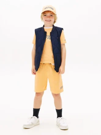 Dziecięce szorty dresowe z szerokimi nogawkami i logo Hilfiger
