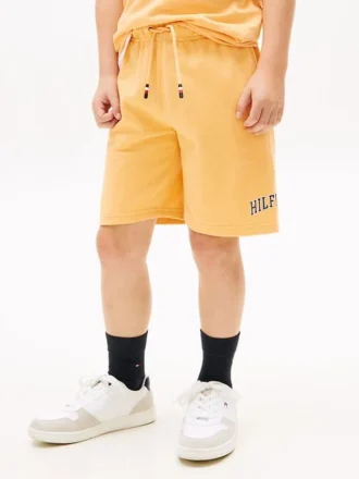 Dziecięce szorty dresowe z szerokimi nogawkami i logo Hilfiger