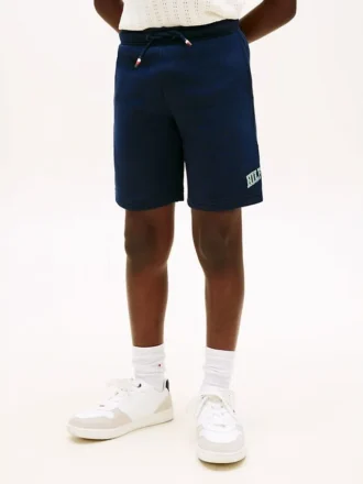 Dziecięce szorty dresowe z szerokimi nogawkami i logo Hilfiger