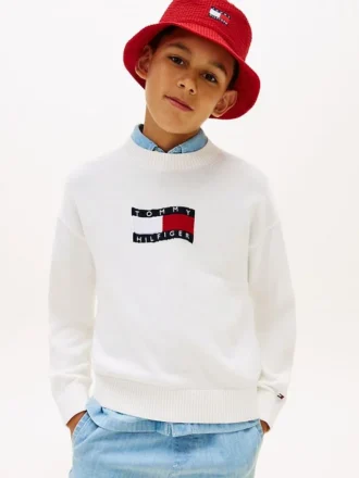 Dziecięcy sweter z falistym logo