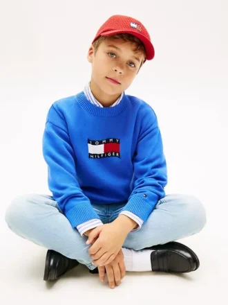 Dziecięcy sweter z falistym logo