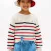 Dziewczęcy sweter w marynarskie paski