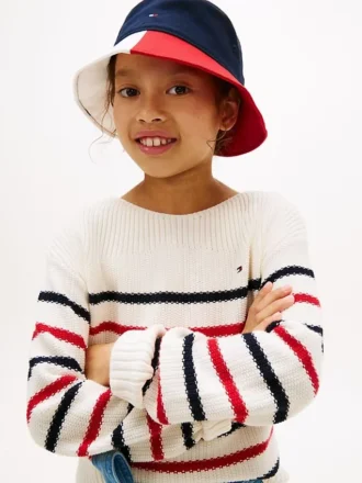 Dziewczęcy sweter w marynarskie paski Dziewczęcy sweter w marynarskie paski