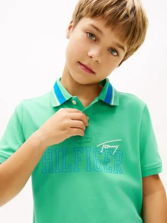 Elastyczna koszulka polo Hilfiger z logo dla dzieci