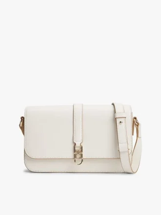Elegancka torebka crossbody z klapką i monogramem