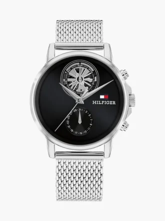 Elegancki zegarek z paskiem z siateczki o średnicy 40 mm