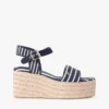 Espadryle na platformie z paskami w stylu bretońskim