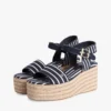 Espadryle na platformie z paskami w stylu bretońskim