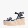 Espadryle na platformie z paskami w stylu bretońskim