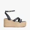 Espadryle na platformie z paskiem skórzanym Espadryle na platformie z paskiem skórzanym