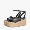 Espadryle na platformie z paskiem skórzanym Espadryle na platformie z paskiem skórzanym