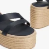 Espadryle na platformie z paskiem skórzanym Espadryle na platformie z paskiem skórzanym