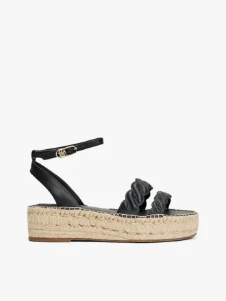 Espadryle na platformie z skręconymi paskami