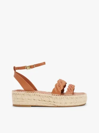 Espadryle na platformie z skręconymi paskami
