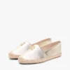 Espadryle TH Monogram z metalicznej skóry