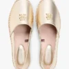 Espadryle TH Monogram z metalicznej skóry