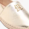 Espadryle TH Monogram z metalicznej skóry