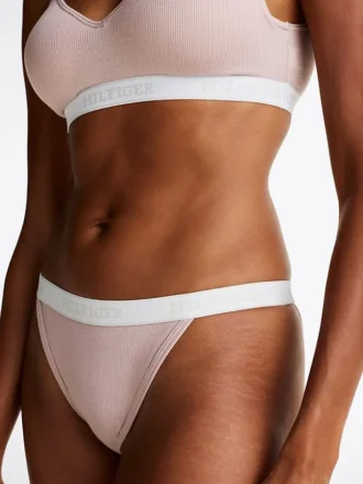 Fioletowe figi bikini z logo