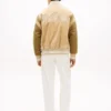 Haftowana kurtka z zamszu w stylu varsity