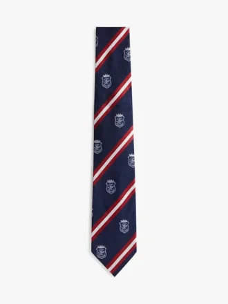 Jedwabny krawat w paski z monogramem Jedwabny krawat w paski z monogramem