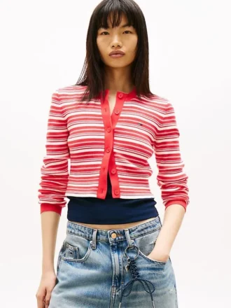 Kardigan w paski Tommy Jeans o dopasowanym kroju