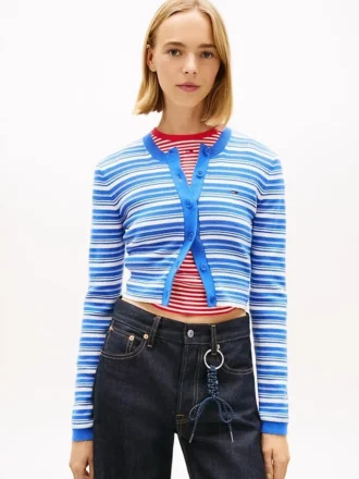 Kardigan w paski Tommy Jeans o dopasowanym kroju
