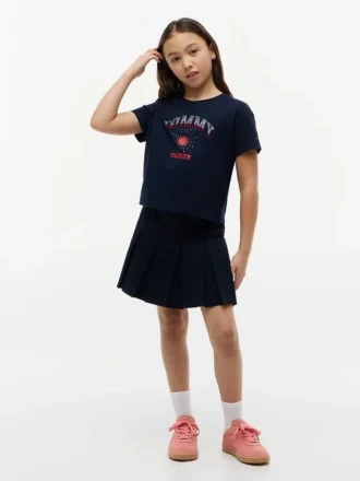 Koszulka dziecięca z logo Tommy z kryształkami