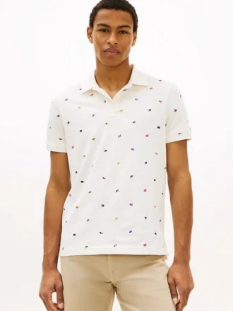 Koszulka polo Regular Fit Allover Flag Pique Koszulka polo Regular Fit Allover Flag Pique