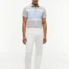 Koszulka polo Slim Fit z elastycznego pikowanego materiału w paski Koszulka polo Slim Fit z elastycznego pikowanego materiału w paski