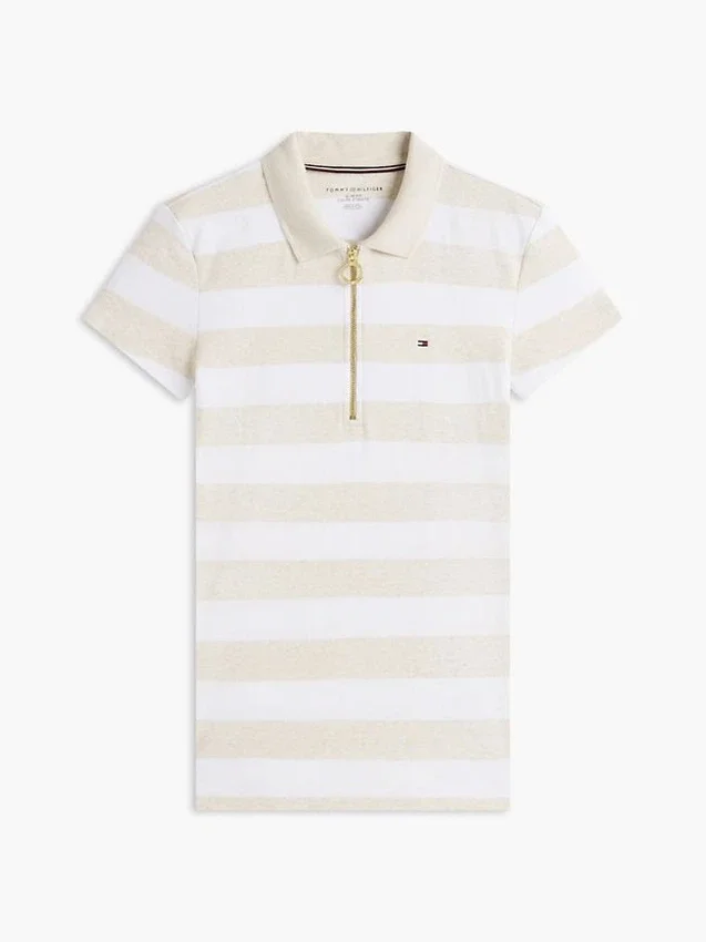Koszulka polo Slim Fit z paskami w stylu rugby i zamkiem Koszulka polo Slim Fit z paskami w stylu rugby i zamkiem