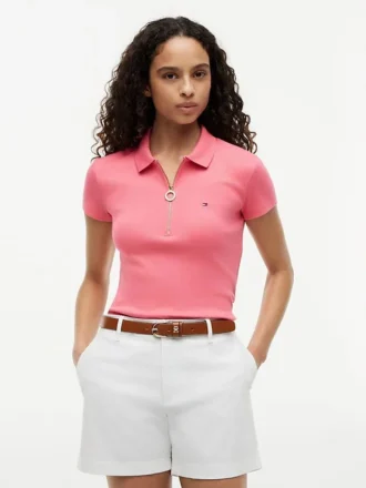 Koszulka polo Slim Fit z zamkiem Koszulka polo Slim Fit z zamkiem