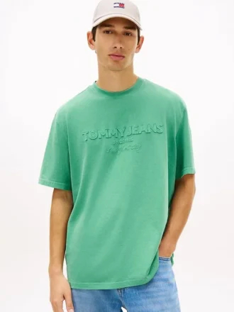 Koszulka Tommy Jeans z postarzanym logo Koszulka Tommy Jeans z postarzanym logo