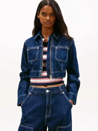 Krótka kurtka jeansowa z zamkiem Tommy Jeans